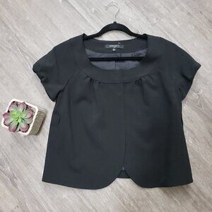 Nine West Cropped Puff Short Sleeve Jacket Black Sz 6